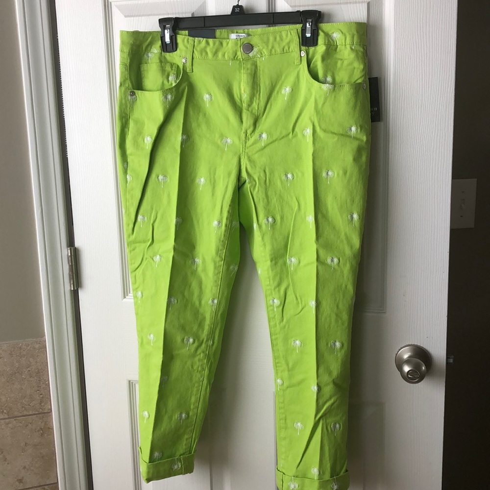 Crown & Ivy Embroidered crop pants